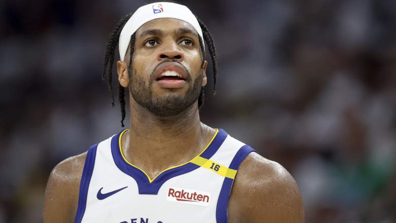 MINNEAPOLIS, MINNESOTA - MAY 14: Buddy Hield #7 of the Golden State Warriors looks on during the third quarter of Game Five of the Western Conference Second Round NBA Playoffs against the Minnesota Timberwolves at Target Center on May 14, 2025 in Minneapolis, Minnesota. NOTE TO USER: User expressly acknowledges and agrees that, by downloading and or using this photograph, User is consenting to the terms and conditions of the Getty Images License Agreement. (Photo by Ellen Schmidt/Getty Images)