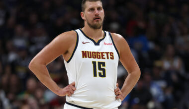 DENVER, COLORADO - OCTOBER 14: Nikola Jokic #15 of the Denver Nuggets plays the Chicago Bulls in the second quarter at Ball Arena on October 14, 2025 in Denver, Colorado. NOTE TO USER: User expressly acknowledges and agrees that, by downloading and or using this photograph, User is consenting to the terms and conditions of the Getty Images License Agreement. (Photo by Matthew Stockman/Getty Images)