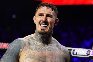 ABU DHABI, UNITED ARAB EMIRATES - OCTOBER 25: Tom Aspinall of England prepares to face Ciryl Gane of France in the UFC heavyweight championship fight during the UFC 321 event at Etihad Arena on October 25, 2025 in Abu Dhabi, United Arab Emirates. (Photo by Chris Unger/Zuffa LLC)