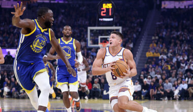 Grayson Allen #8 of the Phoenix Suns...