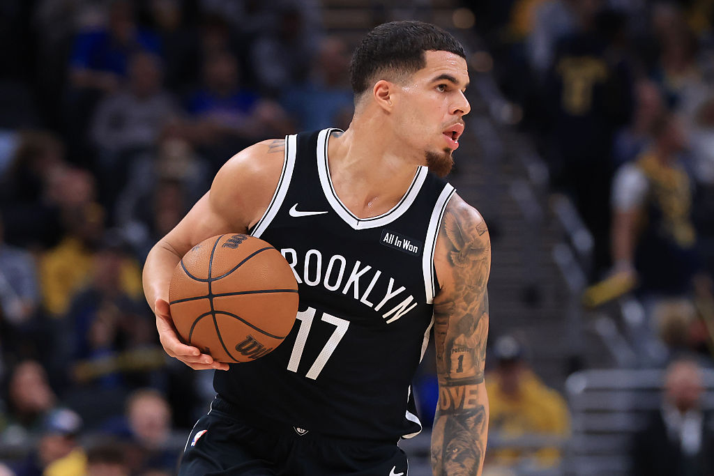 INDIANAPOLIS, INDIANA - NOVEMBER 05: Michael Porter Jr. #17 of the Brooklyn Nets brings the ball up the court against the Indiana Pacers during the second quarter at Gainbridge Fieldhouse on November 05, 2025 in Indianapolis, Indiana.