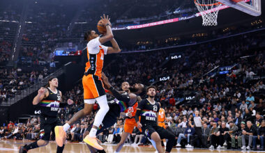 Aaron Gordon offers Cameron Johnson advice on his new pod