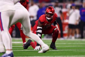 HOUSTON, TEXAS - NOVEMBER 20: Will Anderson Jr. #51 of the Houston Texans lines up before a play during an NFL football game against the Buffalo Bills at NRG Stadium on November 20, 2025 in Houston, Texas. (Photo by Kevin Sabitus/Getty Images)