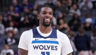 SACRAMENTO, CA - NOVEMBER 24: Naz Reid #11 of the Minnesota Timberwolves looks on during the game against the Sacramento Kings on November 24, 2025 at Golden 1 Center in Sacramento, California. NOTE TO USER: User expressly acknowledges and agrees that, by downloading and or using this photograph, User is consenting to the terms and conditions of the Getty Images Agreement. Mandatory Copyright Notice: Copyright 2025 NBAE (Photo by Rocky Widner/NBAE via Getty Images)
