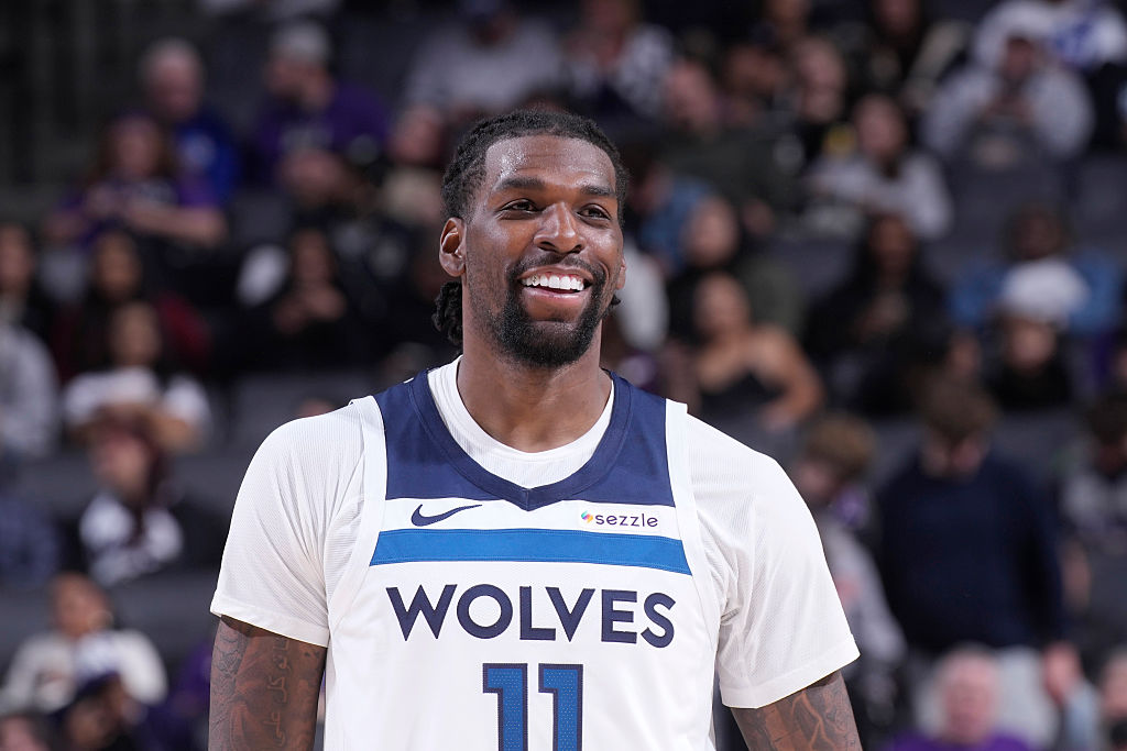 SACRAMENTO, CA - NOVEMBER 24: Naz Reid #11 of the Minnesota Timberwolves looks on during the game against the Sacramento Kings on November 24, 2025 at Golden 1 Center in Sacramento, California. NOTE TO USER: User expressly acknowledges and agrees that, by downloading and or using this photograph, User is consenting to the terms and conditions of the Getty Images Agreement. Mandatory Copyright Notice: Copyright 2025 NBAE (Photo by Rocky Widner/NBAE via Getty Images)