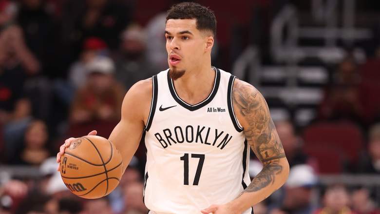 CHICAGO, ILLINOIS - DECEMBER 03: Michael Porter Jr. #17 of the Brooklyn Nets dribbles against the Chicago Bulls during the first half at the United Center on December 03, 2025 in Chicago, Illinois. NOTE TO USER: User expressly acknowledges and agrees that, by downloading and or using this photograph, User is consenting to the terms and conditions of the Getty Images License Agreement. (Photo by Michael Reaves/Getty Images)