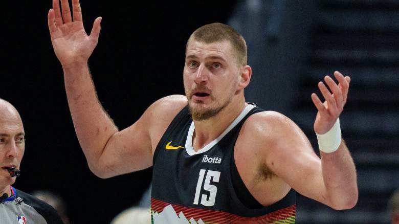 CHARLOTTE, NORTH CAROLINA - DECEMBER 07: Nikola Jokic #15 of the Denver Nuggets reacts in the second half against the Charlotte Hornets during their game at Spectrum Center on December 07, 2025 in Charlotte, North Carolina. NOTE TO USER: User expressly acknowledges and agrees that, by downloading and or using this photograph, User is consenting to the terms and conditions of the Getty Images License Agreement. (Photo by Jacob Kupferman/Getty Images)