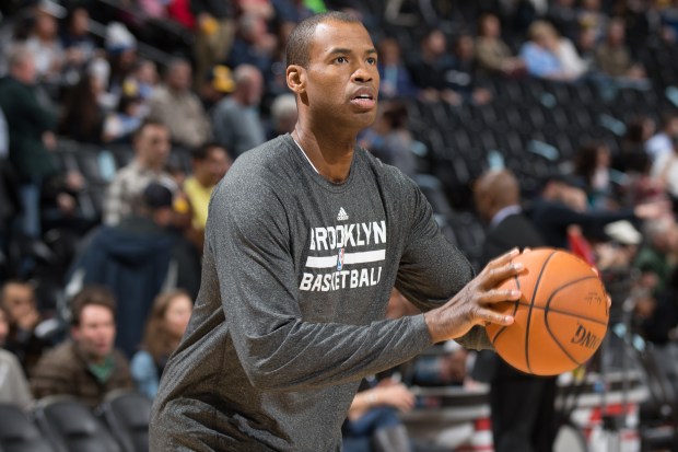 Jason Collins of the Brooklyn Nets warms up prior to a game against the Denver Nuggets at Pepsi Center on February 27, 2014 in Denver, Colorado. (Photo by Justin Edmonds/Getty Images)