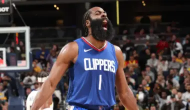 James Harden reacts to passing Carmelo Anthony, moving into top 10 on NBA scoring list image