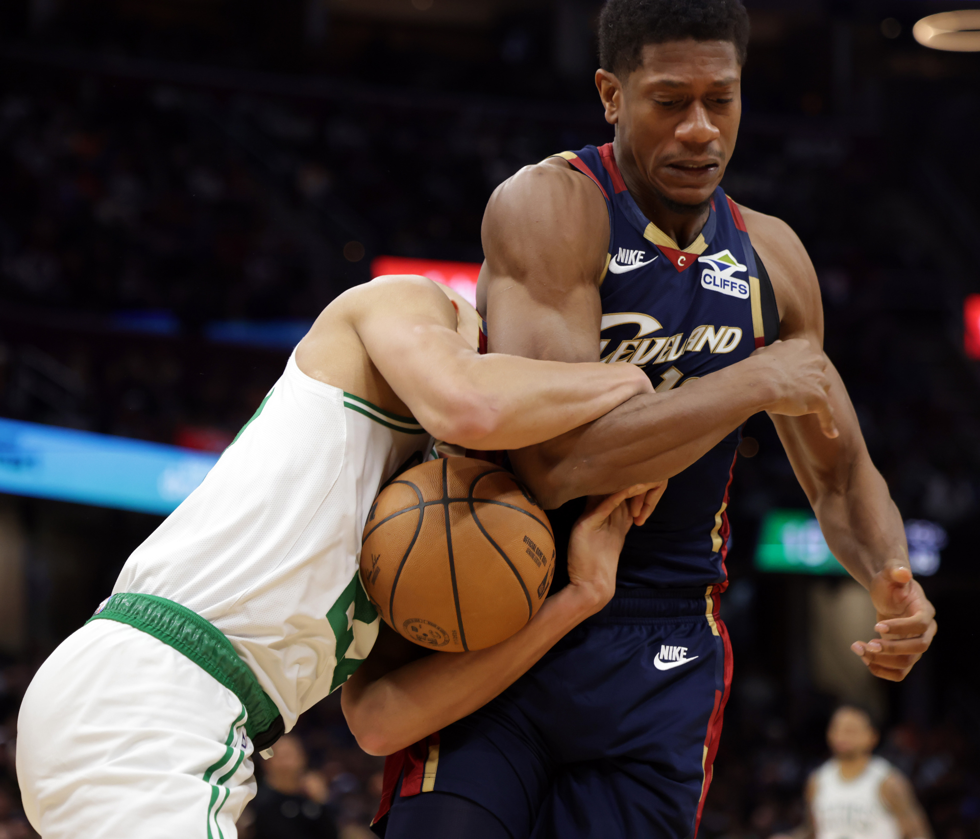 nba action between the cavs and celtics