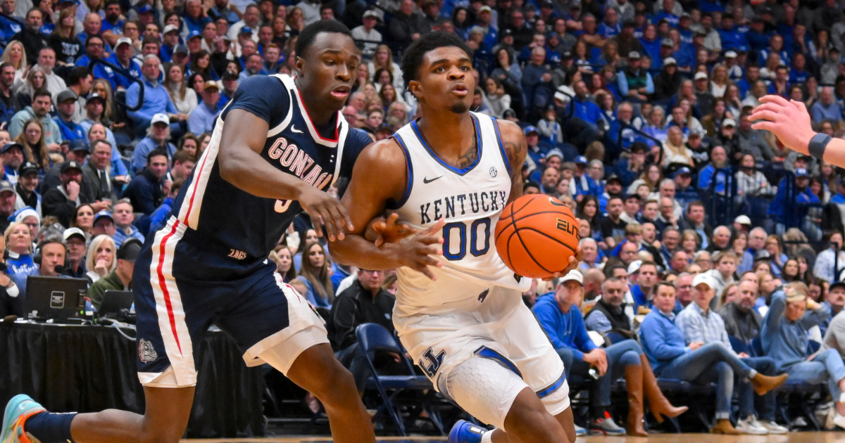 Kentucky G Otega Oweh vs. Gonzaga, via Steve Roberts-Imagn Images