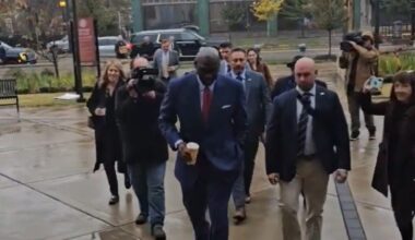 Someone Played The Chicago Bulls Intro Music Through A Speaker As Michael Jordan Walked Into Court To Testify Against NASCAR