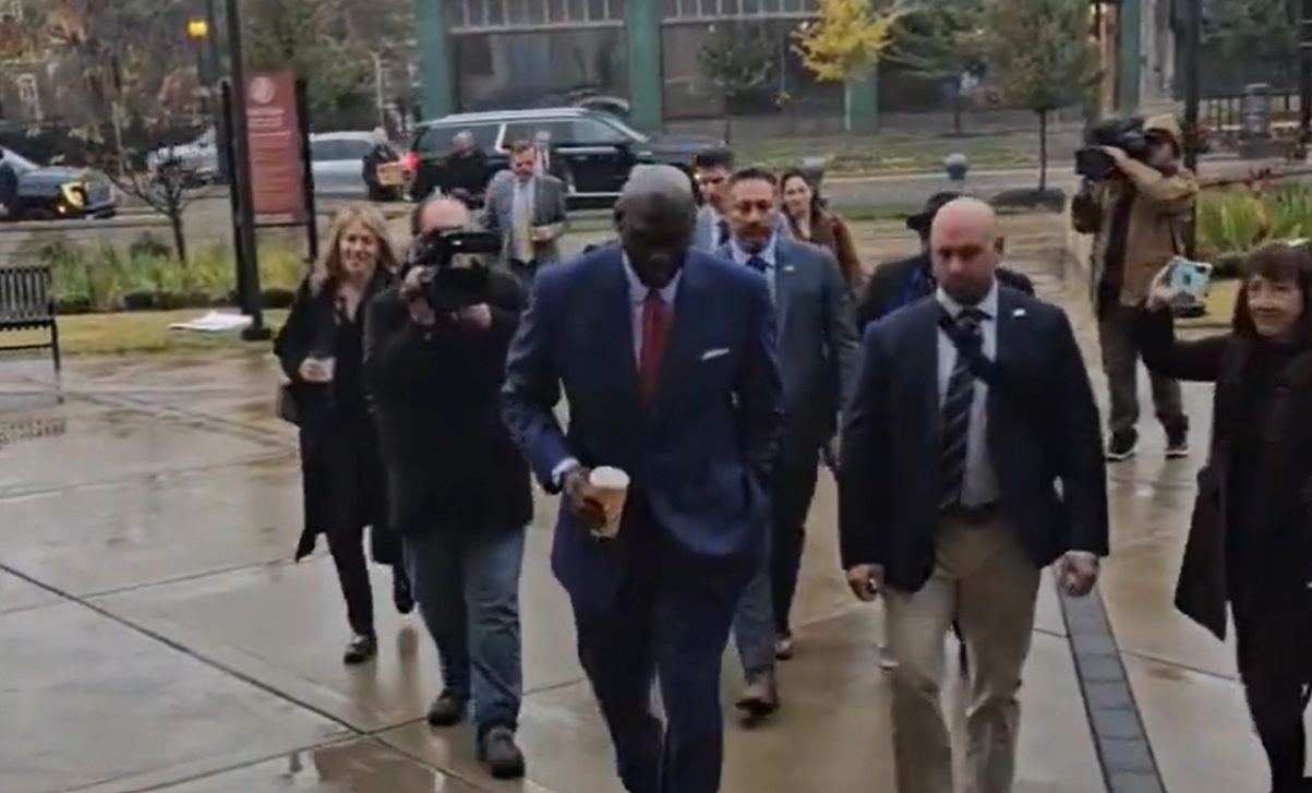 Someone Played The Chicago Bulls Intro Music Through A Speaker As Michael Jordan Walked Into Court To Testify Against NASCAR