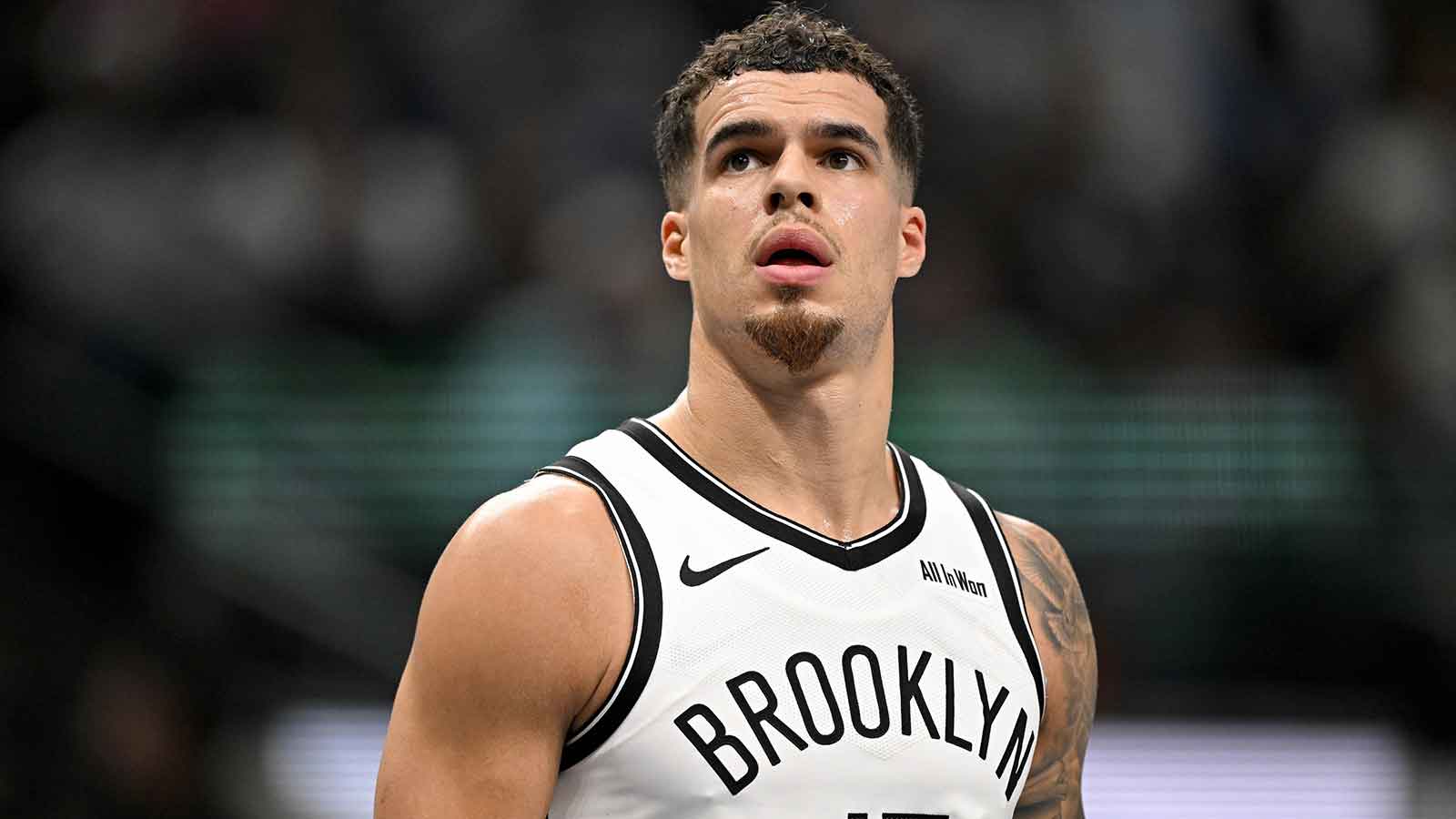 Brooklyn Nets forward Michael Porter Jr. (17) looks on during the second quarter against the Dallas Mavericks at the American Airlines Center.