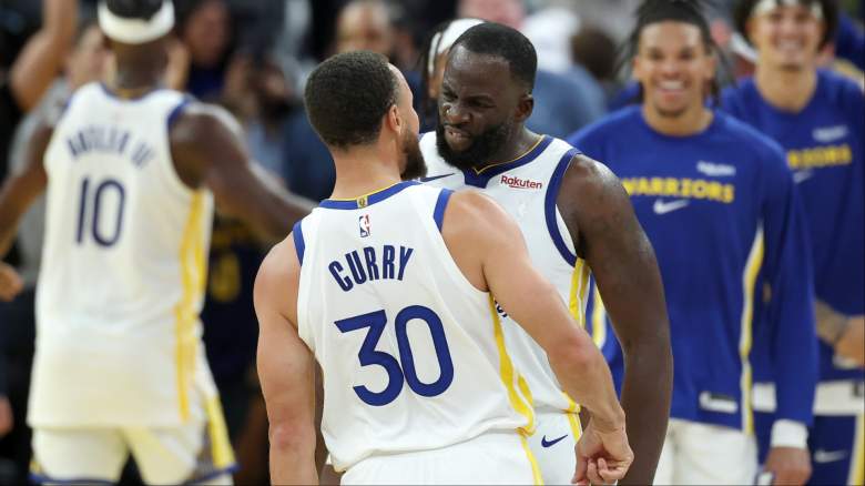 Steph Curry and Draymond Green of the Golden State Warriors