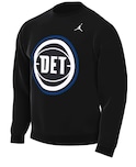 This image shows a black Detroit Pistons Jordan Brand Statement Edition Sweatshirt.