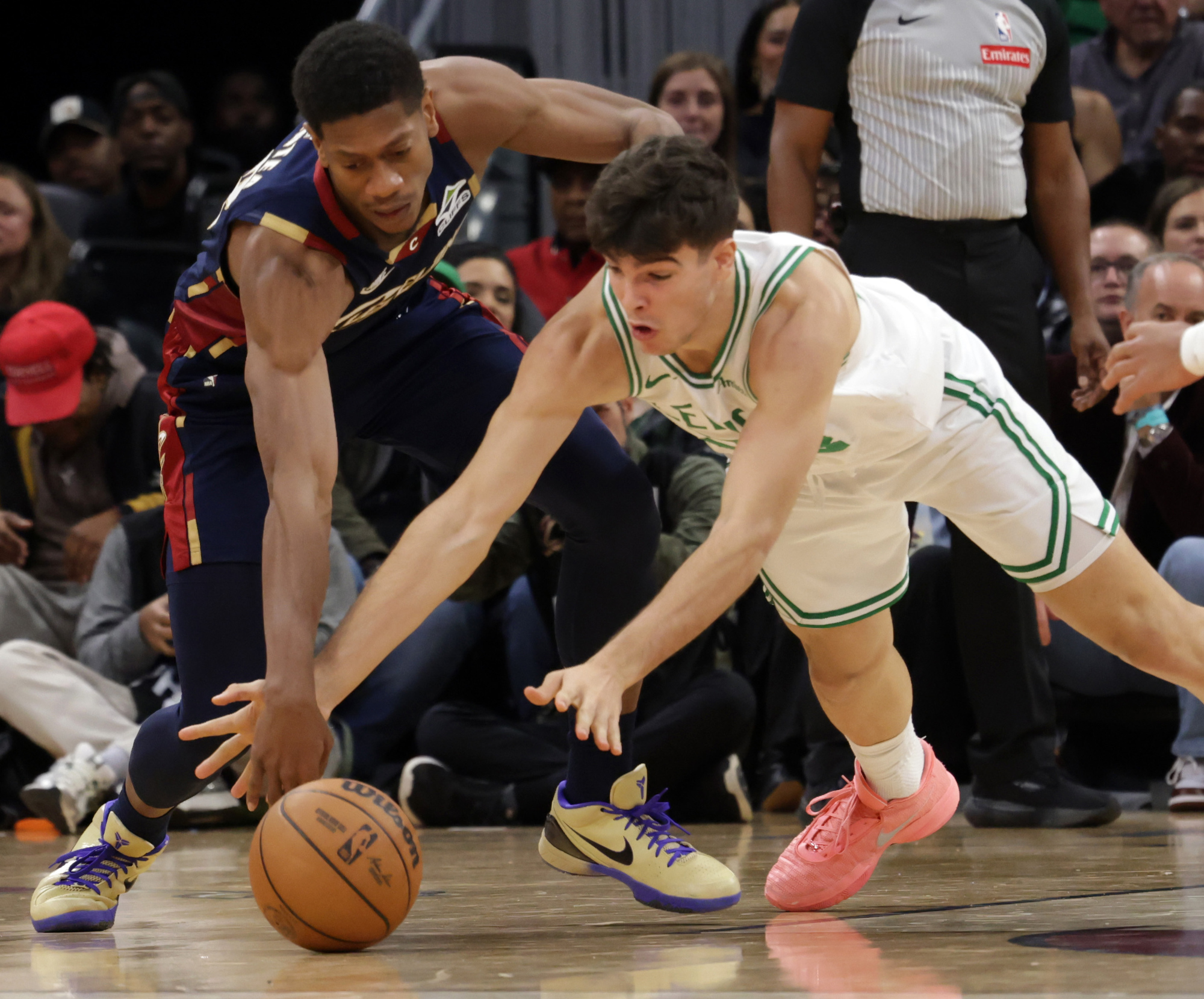 nba action between the cavs and celtics