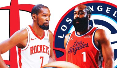 Dak PRescott with Cowboys logo behind him on the left, Marcus Mariota with Commanders logo behind him on the right. VS in the middle