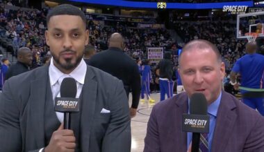 Rockets announcer accidentally punches analyst Ryan Hollins 'right in the face'