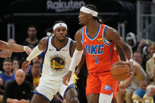 Shai Gilgeous-Alexander scores 38 points as defending champion Thunder hold off Warriors 124-112