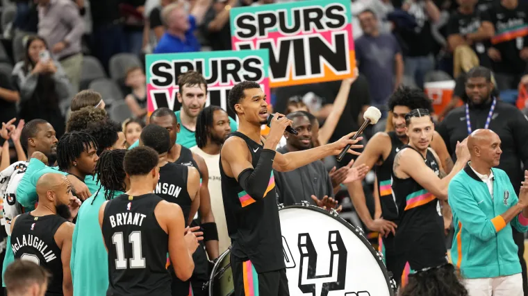 Spurs' Victor Wembanyama threw major shade at the Thunder after blowout win image
