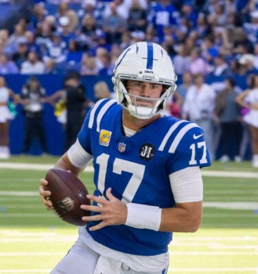 Indianapolis Colts Arizona Cardinals NFL football game 2025-26 season in October of 2025 in downtown Indianapolis, Indiana.