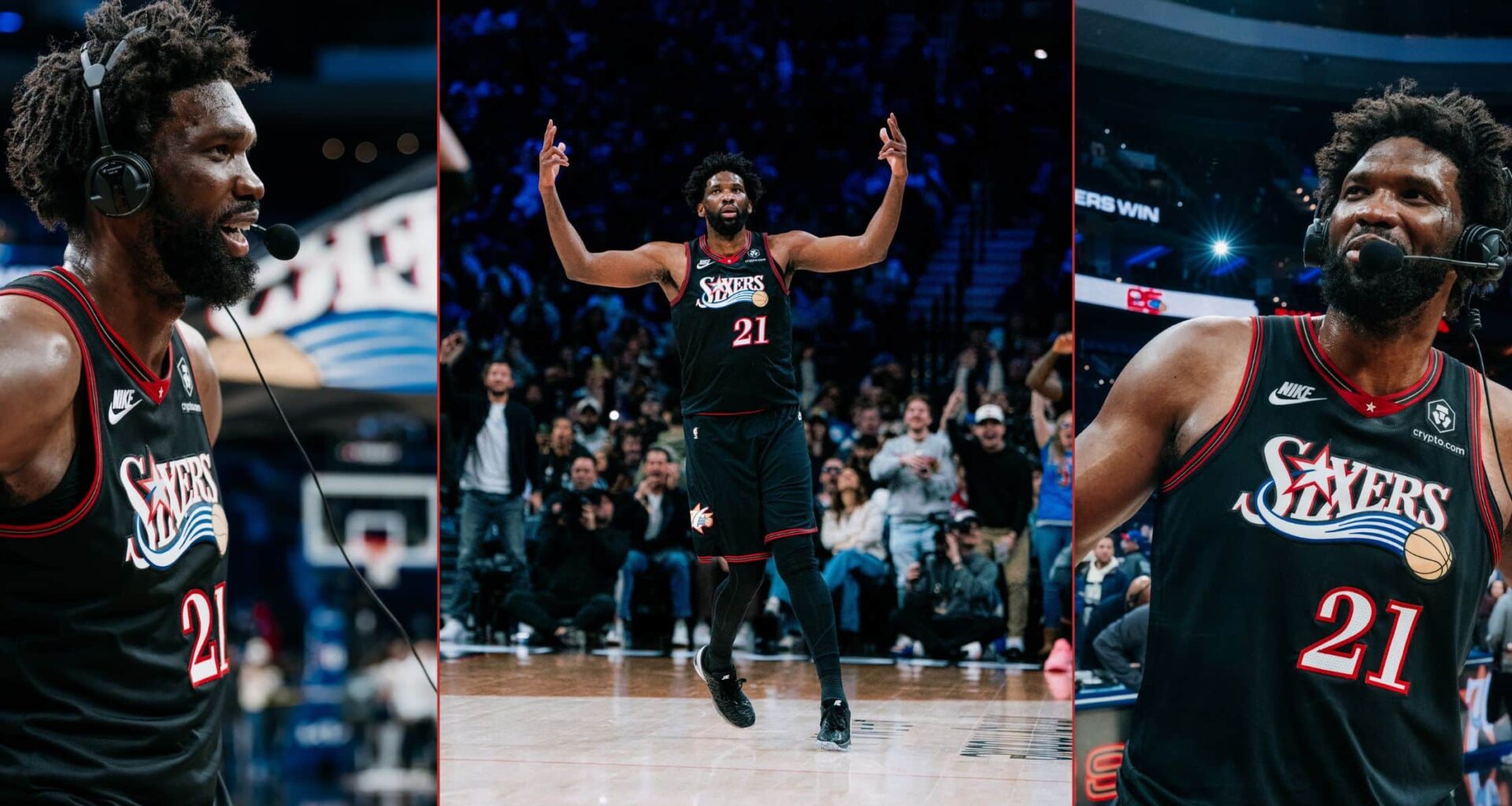 Joel Embiid Vintage Performance Sixers Pacers