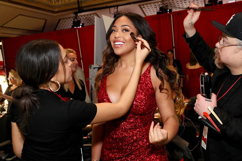Jordyn Woods gets ready backstage.