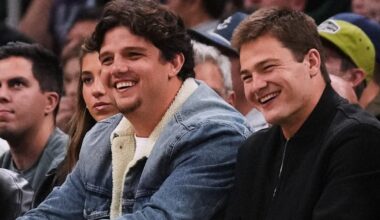 Mike Vrabel reacts to video of Will Campbell shirtless, chugging drink at Celtics game