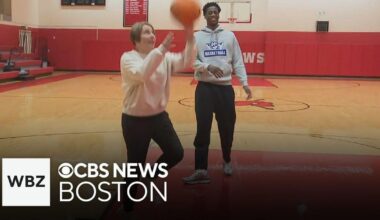 Massachusetts governor shoots hoops with college basketball star AJ Dybantsa