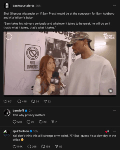 A'ja Wilson and Bam Adebayo's comments.