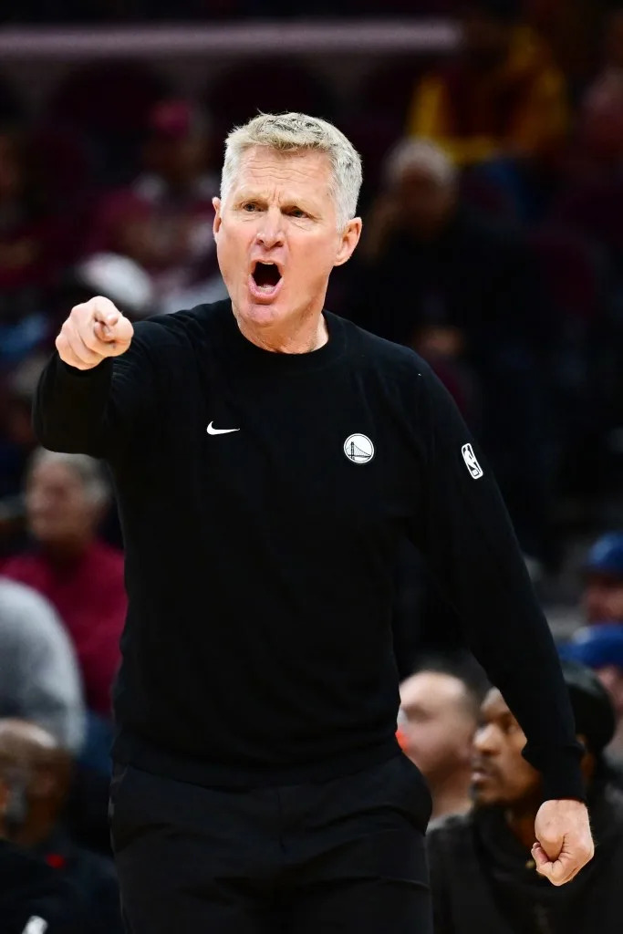 Golden State Warriors head coach Steve Kerr reacts against the Cleveland Cavaliers. IMAGN IMAGES via Reuters Connect