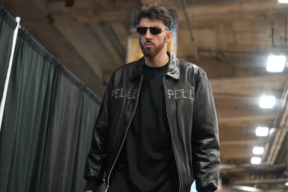 Dec 23, 2025; San Antonio, Texas, USA; Oklahoma City Thunder center Chet Holmgren (7) enters Frost Bank Center before a game against the San Antonio Spurs. Mandatory Credit: Scott Wachter-Imagn Images