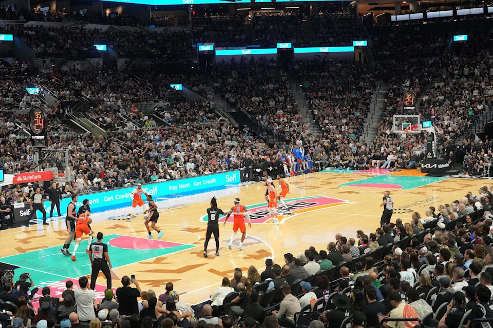 Dec 23, 2025; San Antonio, Texas, USA; Overall view of Frost Bank Center during the second half of a game between the San Antonio Spurs and the Oklahoma City Thunder. Mandatory Credit: Scott Wachter-Imagn Images