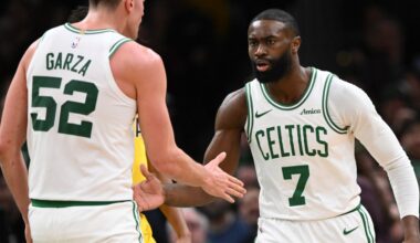 Unwrapping a gift from each member of the Celtics