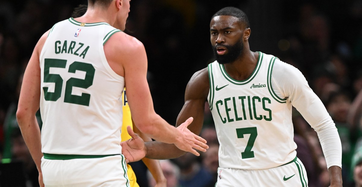 Unwrapping a gift from each member of the Celtics