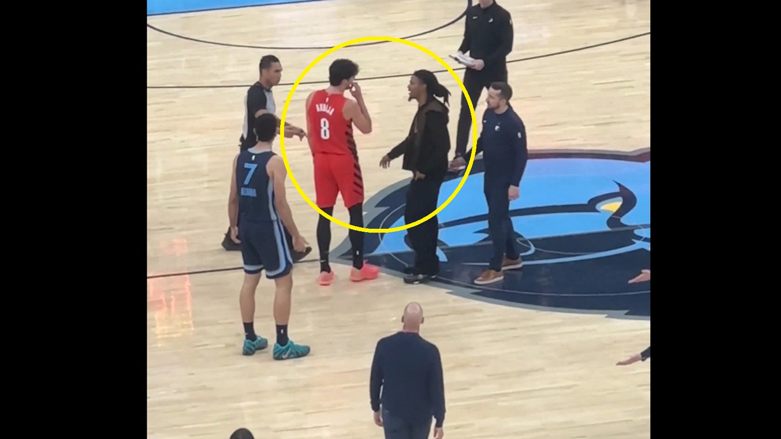 Ja Morant confronting Deni Avdija