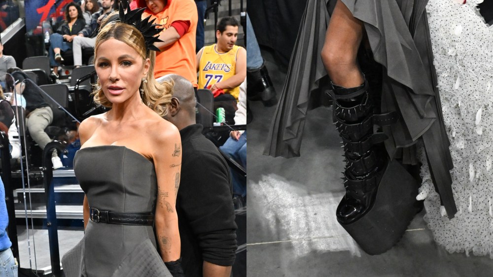 kate beckinsale, platform boots, la clippers, edgy, punk