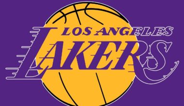 The logo of the Los Angeles Lakers