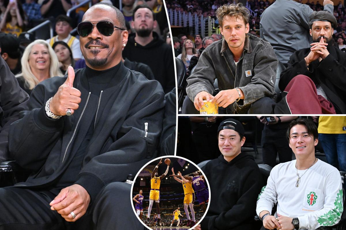Eddie Murphy, Austin Butler, celebs flock to see Lakers