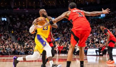 NBA: LeBron's double-digit scoring streak ends in Lakers' win over Raptors
