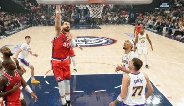 Clippers center Ivica Zubaci was injured. Photo = Kirby Lee-Imagn Images= Courtesy of Yonhap News