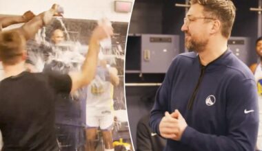 Warriors celebrate Chris DeMarco as he gets set to take over Liberty