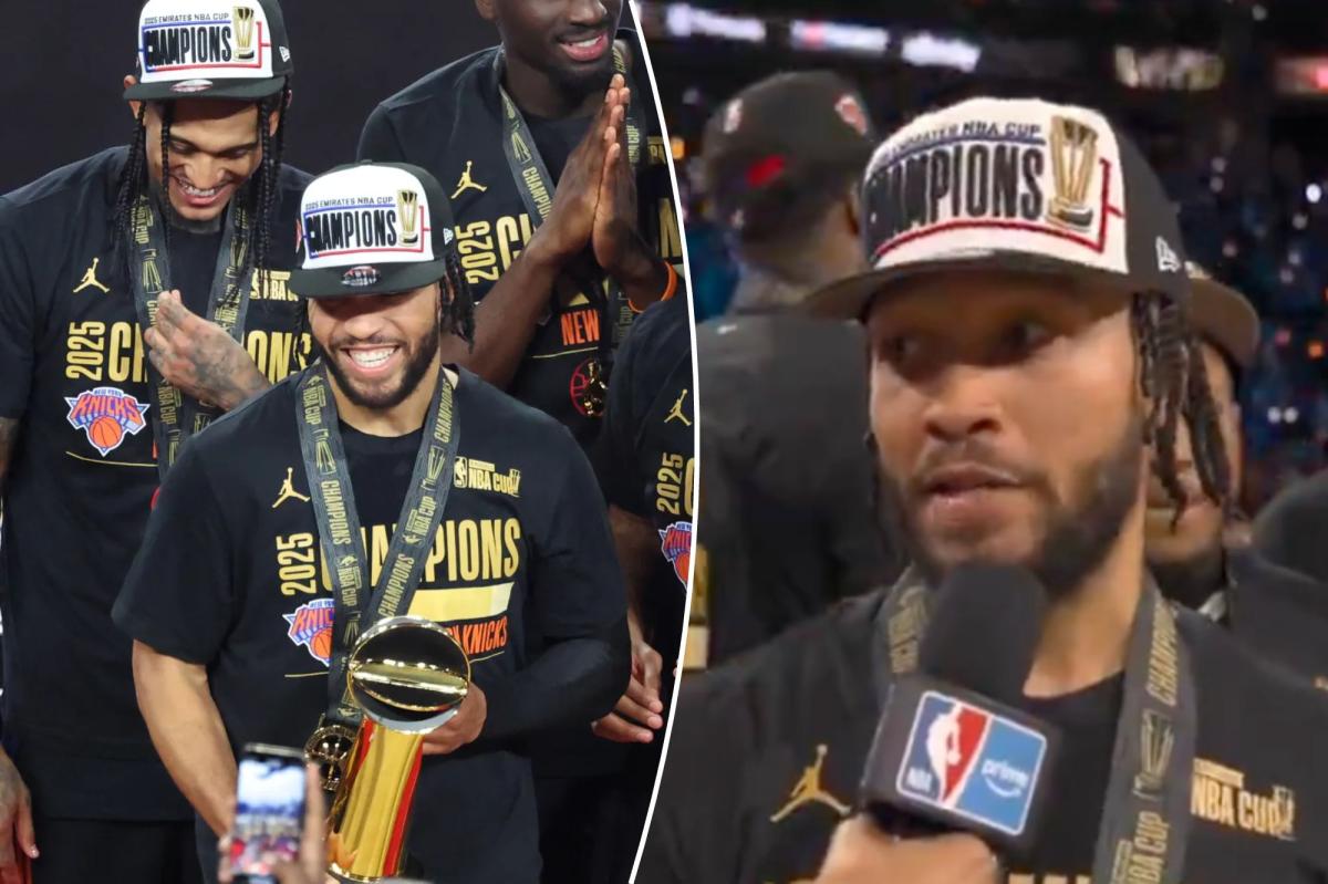 Jalen Brunson hypes up Knicks supporting cast in NBA Cup win