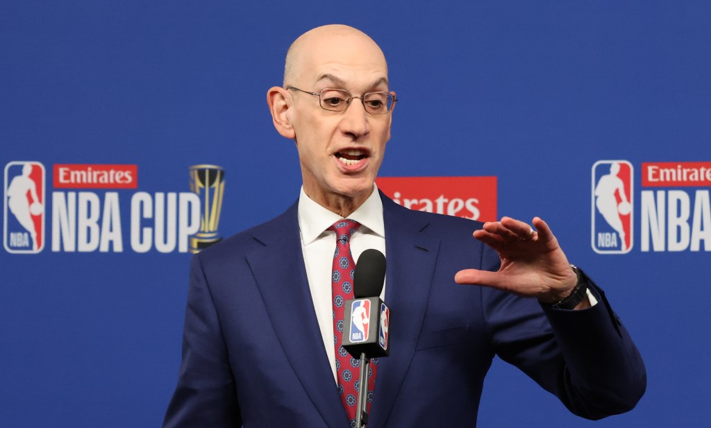 NBA Commissioner Adam Silver speaking to the media.