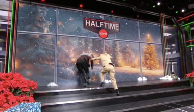 Shaquille O'Neal literally ran through a wall on 'Inside the NBA'