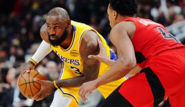 LeBron James inspires LA Lakers to victory over Toronto Raptors at expense of double-figure scoring streak | Basketball News