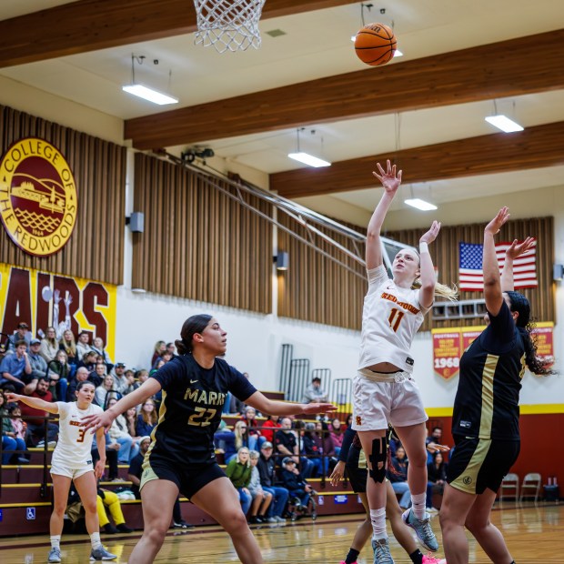 Addison Wingate goes up for a shot for Redwoods. (Steve Watson)