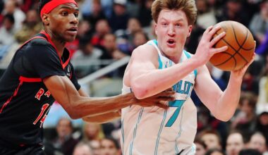 Kon Knueppel hits 5 3-pointers, scores 21 points to lead Hornets past Raptors, 111-86