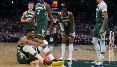 Bucks lose Antetokounmpo but beat Pistons 113-109